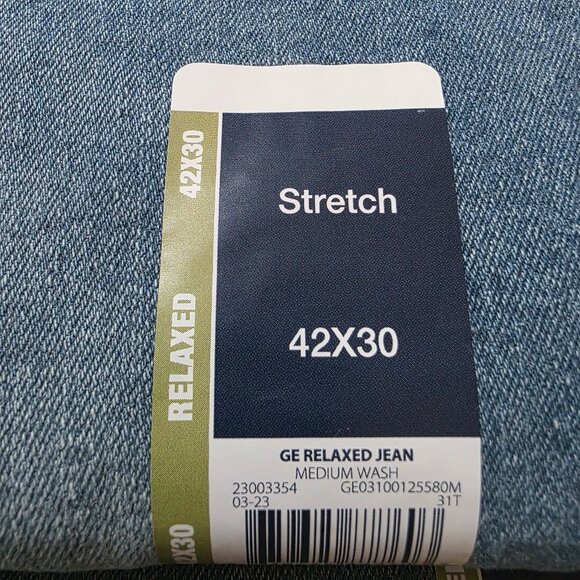 George Relaxed Fit Straight Leg Mens Jean Stretch Denim Size 40x32, 42x30 - Picture 8 of 10